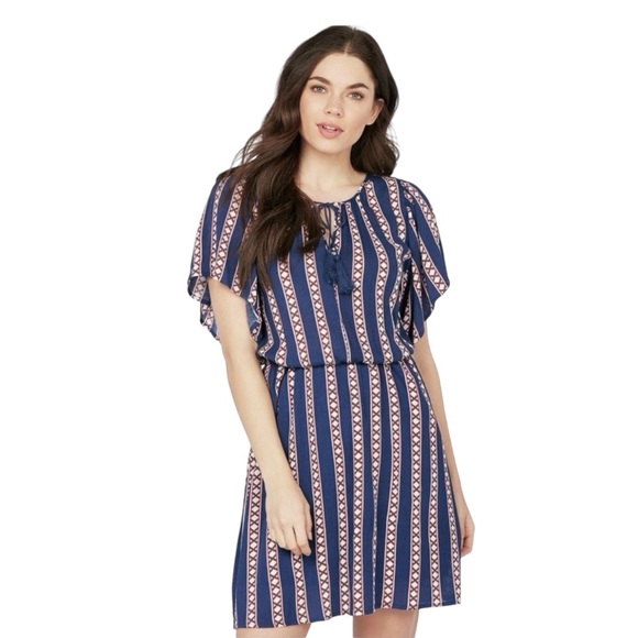 JustFab Gauze Print Dress EUC - Picture 2 of 8